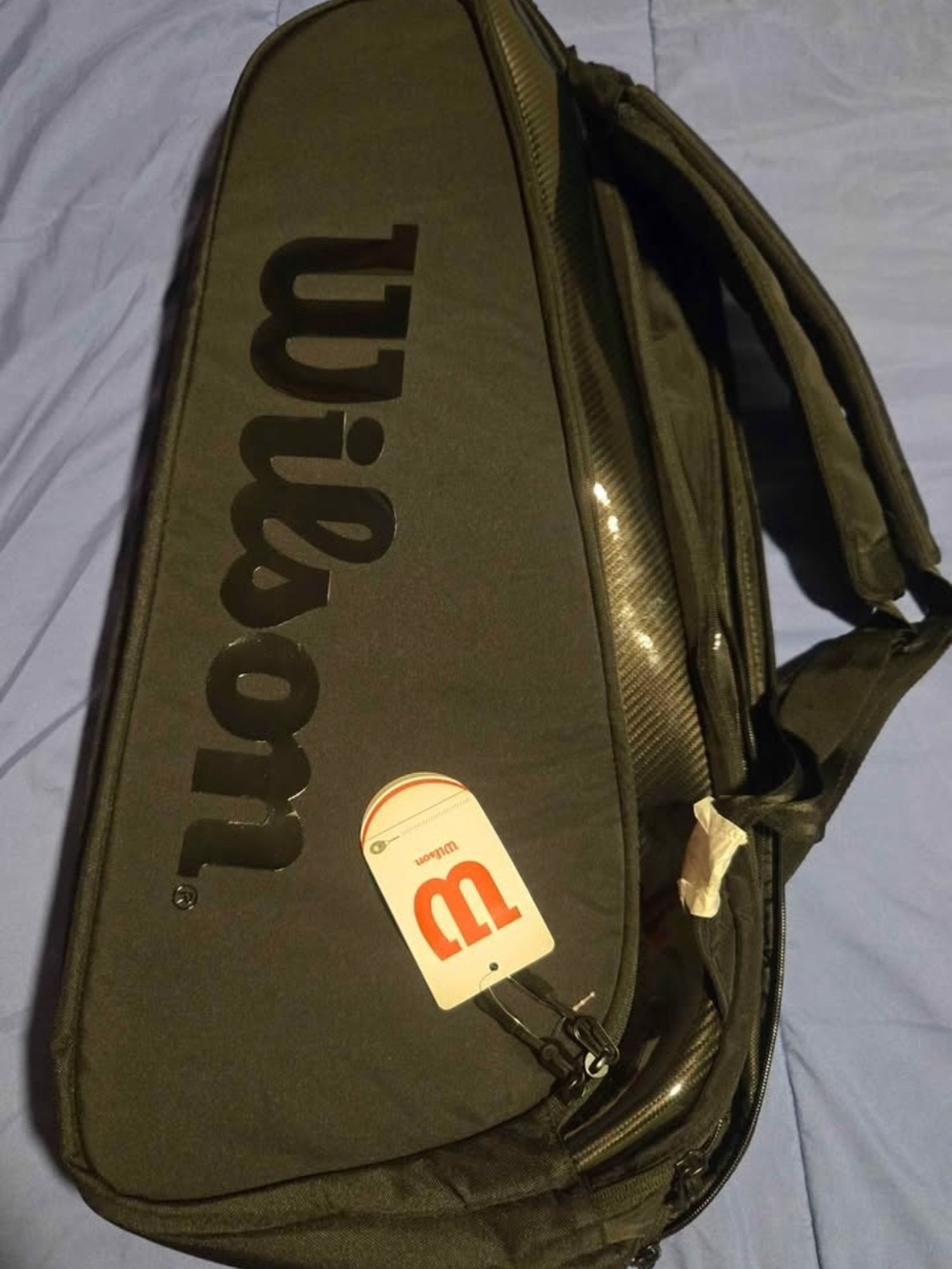 NEW) Wilson Super Tour 9 PK Pro Staff Black Tennis Bag.